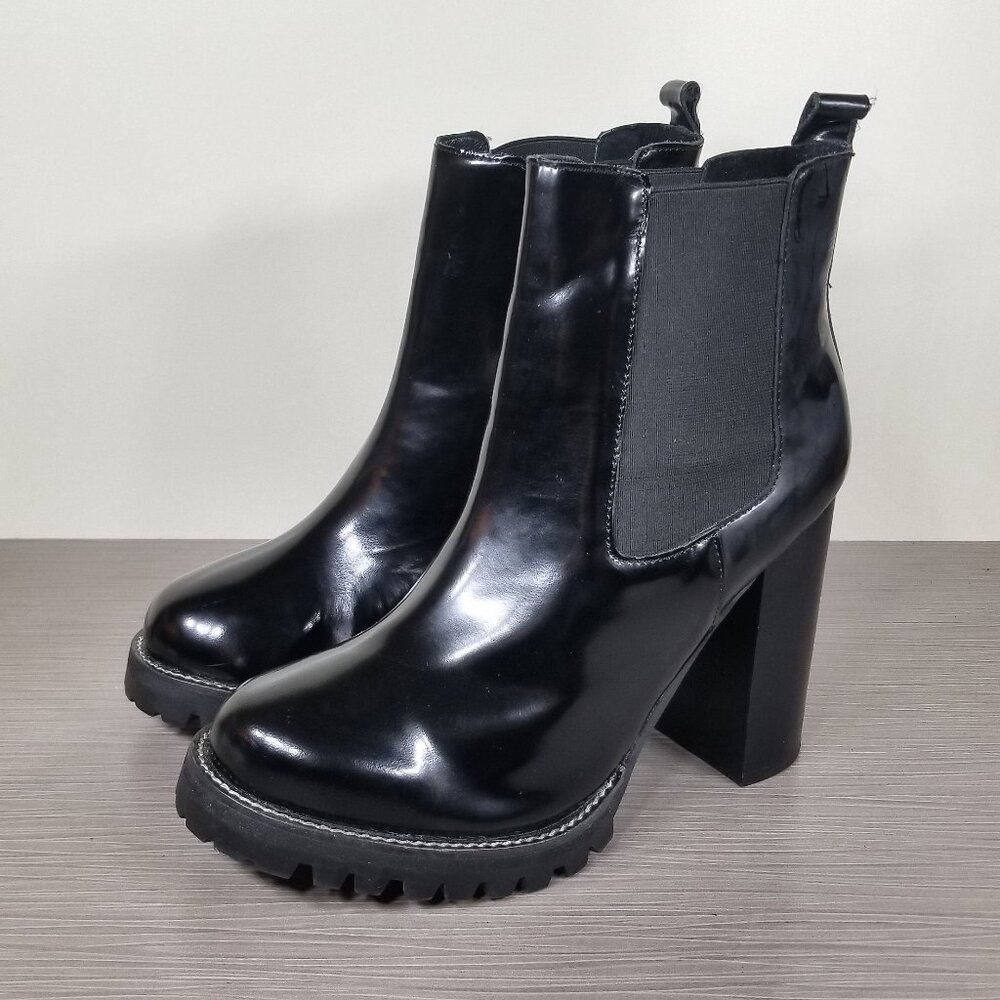 Jeffrey Campbell Cavalry Chelsea Boot, Black Leather, Women’s Size 9.5 M